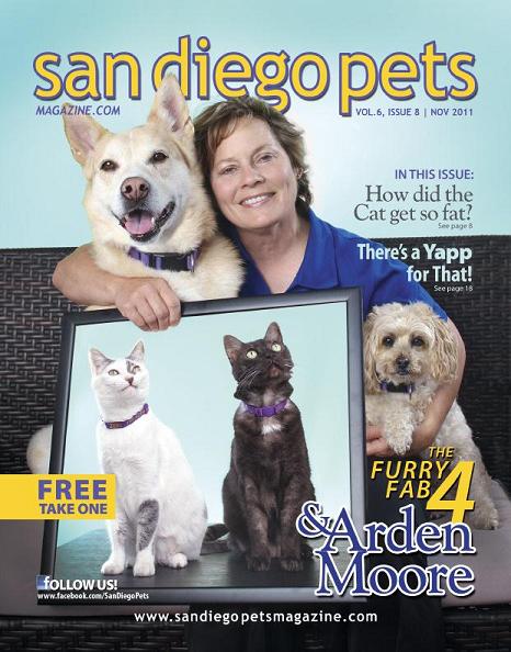 Arden Moore on the cover of San Diego Pets Magazine